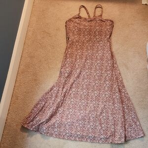 Pact Pink and White Halter Midi Sundress